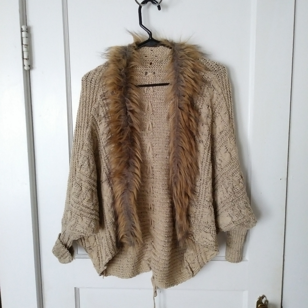Women's medium faux fur sweater